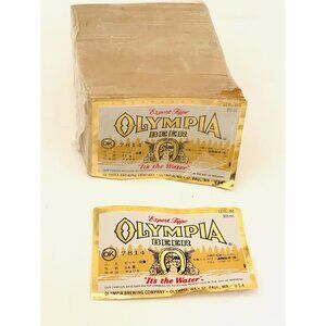 Lot of Vintage Olympia Beer Bottle Labels 12 oz Gold Foil Brewing Co Tumwater